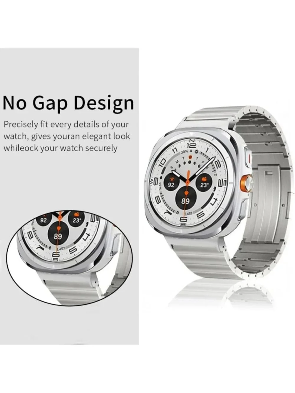Stylish No Tool Titanium Bands for Galaxy Watch Ultra 2/1, 47mm - Gapless Design